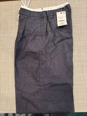 Zara Wide Leg Pants in Denim Blue